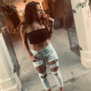 Ripped boyfriend jeans